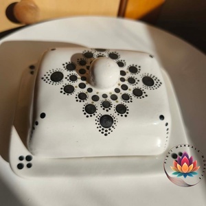 Mandalás vajtartó, Otthon & Életmód, Konyhafelszerelés, tálalás, Konyhai tárolás, Méz & Vajtartó, Festett tárgyak, Festészet, MESKA