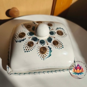 Mandalás vajtartó, Otthon & Életmód, Konyhafelszerelés, tálalás, Konyhai tárolás, Méz & Vajtartó, Festett tárgyak, Festészet, MESKA