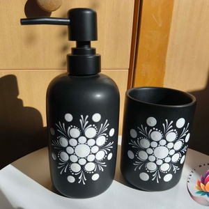 Fürdőszobai szett (mandalás), Otthon & Életmód, Fürdőszoba, Szappantartó, Festett tárgyak, Festészet, MESKA