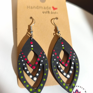 Fa fülbevaló (nemzeti színű 3) - Meska.hu