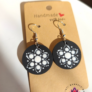 Fa fülbevaló (kör alakú), Ékszer, Fülbevaló, Lógós kerek fülbevaló, Festett tárgyak, Festészet, MESKA