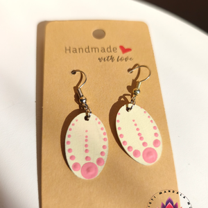 Fa fülbevaló (kicsi ovális), Ékszer, Fülbevaló, Lógó fülbevaló, Festett tárgyak, Festészet, MESKA