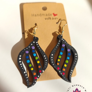 Fa fülbevaló (csakra), Ékszer, Fülbevaló, Lógó fülbevaló, Festett tárgyak, Festészet, MESKA