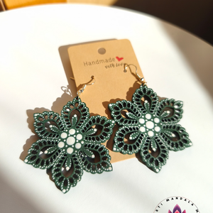 Fa fülbevaló (virág 1 ), Ékszer, Fülbevaló, Lógó fülbevaló, Festett tárgyak, Festészet, MESKA