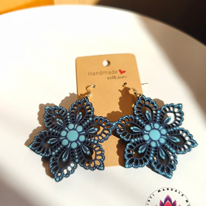 Fa fülbevaló (virág 2 ), Ékszer, Fülbevaló, Lógó fülbevaló, Festett tárgyak, Festészet, MESKA