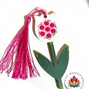 Tulipán könyvjelző (fehér) , Könyv & Zene, Könyvjelző, Festett tárgyak, Festészet, MESKA