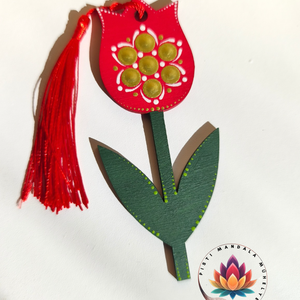 Tulipán könyvjelző (piros) , Könyv & Zene, Könyvjelző, Festett tárgyak, Festészet, MESKA