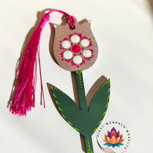 Tulipán könyvjelző (lilaezüst) , Könyv & Zene, Könyvjelző, Festett tárgyak, Festészet, MESKA