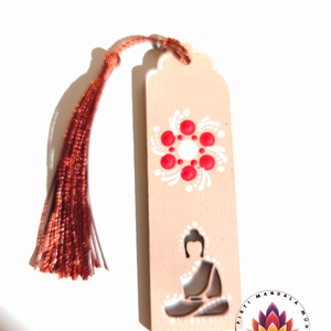 Buddhás könyvjelző (magenta, fehér) , Könyv & Zene, Könyvjelző, Festett tárgyak, Festészet, MESKA