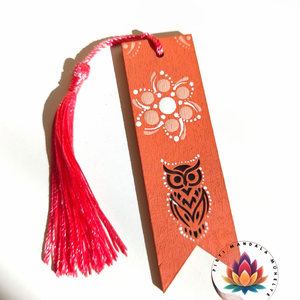 Baglyos könyvjelző (púder, fehér) , Könyv & Zene, Könyvjelző, Festett tárgyak, Festészet, MESKA