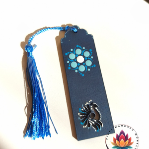 Pávás könyvjelző (kék,fehér) , Könyv & Zene, Könyvjelző, Festett tárgyak, Festészet, MESKA