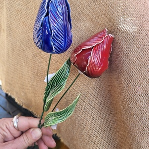 Kerámia tulipán levéllel -  - Meska.hu