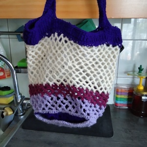 Horgolt piaci szatyor (cekker), Táska & Tok, Bevásárlás & Shopper táska, Shopper, textiltáska, szatyor, Horgolás, MESKA