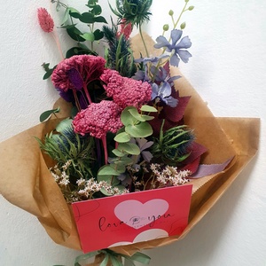 Örök Csokor rózsaszín-lila színben - Meska.hu