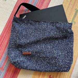 Kék köttött hatású táska - táska & tok - kézitáska & válltáska - válltáska - Meska.hu