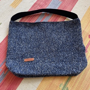 Kék köttött hatású táska - táska & tok - kézitáska & válltáska - válltáska - Meska.hu