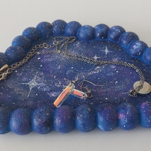 Galaxy kézzel festett Jesmonite tálka - otthon & életmód - dekoráció - asztal és polc dekoráció - asztaldísz - Meska.hu