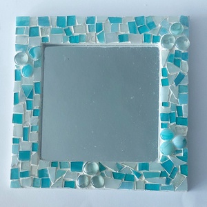 Kék mozaik tükör, Otthon & Lakás, Dekoráció, Asztal és polc dekoráció, Asztaldísz, Mozaik, MESKA