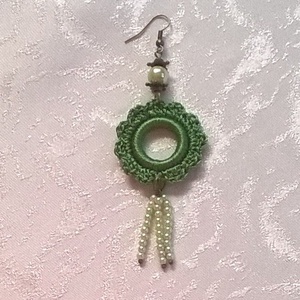 Horgolt fülbevaló - ékszer - fülbevaló - lógó fülbevaló - Meska.hu