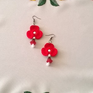 Piros Árvácska - ékszer - fülbevaló - lógó fülbevaló - Meska.hu
