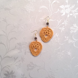 Sárga levélke - ékszer - fülbevaló - lógó fülbevaló - Meska.hu