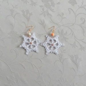 Hópihe /horgolt fülbevaló/, Ékszer, Fülbevaló, Lógós kerek fülbevaló, Ékszerkészítés, Horgolás, MESKA