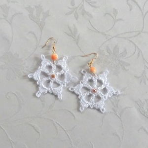 Hópihe /horgolt fülbevaló/ - ékszer - fülbevaló - lógós kerek fülbevaló - Meska.hu