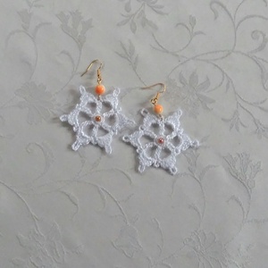 Hópihe /horgolt fülbevaló/ - ékszer - fülbevaló - lógós kerek fülbevaló - Meska.hu