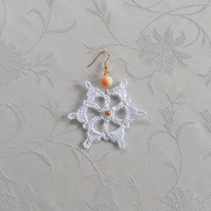 Hópihe /horgolt fülbevaló/ - ékszer - fülbevaló - lógós kerek fülbevaló - Meska.hu