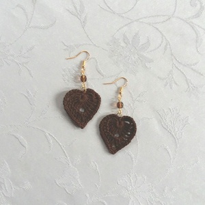 Őszi levélke  - ékszer - fülbevaló - lógó fülbevaló - Meska.hu