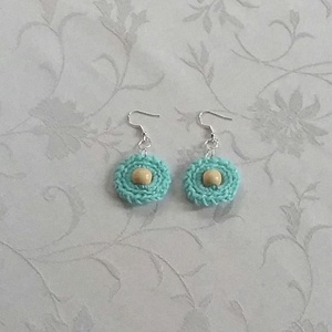 Horgolt fülbevaló, Ékszer, Fülbevaló, Lógós kerek fülbevaló, Horgolás, Ékszerkészítés, MESKA