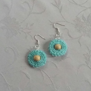 Horgolt fülbevaló - ékszer - fülbevaló - lógós kerek fülbevaló - Meska.hu