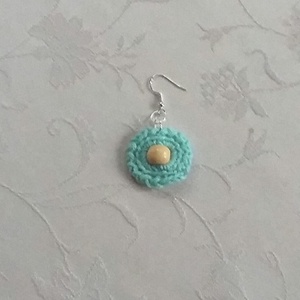 Horgolt fülbevaló - ékszer - fülbevaló - lógós kerek fülbevaló - Meska.hu