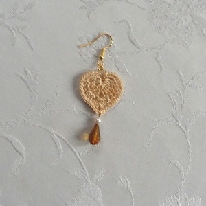 Beige levélke /fülbevaló/ - ékszer - fülbevaló - lógó fülbevaló - Meska.hu