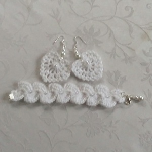 Karkötő és fülbevaló /szett/ - ékszer - karkötő - gyöngyös karkötő - Meska.hu