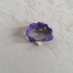 Lila karkötő - ékszer - karkötő - gyöngyös karkötő - Meska.hu