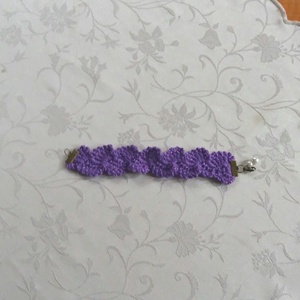 Lila karkötő, Ékszer, Karkötő, Gyöngyös karkötő, Ékszerkészítés, Horgolás, MESKA