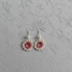 Horgolt fülbevaló - ékszer - fülbevaló - lógós kerek fülbevaló - Meska.hu