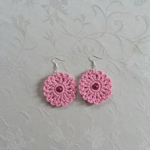 Rózsaszín fülbevaló - Meska.hu