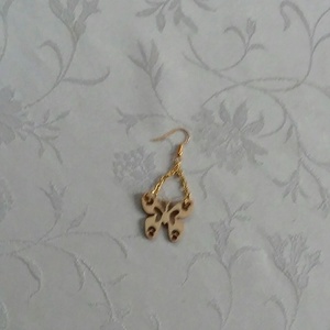 Lézervágott fa lepke - ékszer - fülbevaló - lógó fülbevaló - Meska.hu