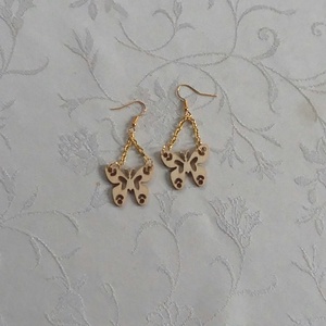 Lézervágott fa lepke, Ékszer, Fülbevaló, Lógó fülbevaló, Ékszerkészítés, MESKA