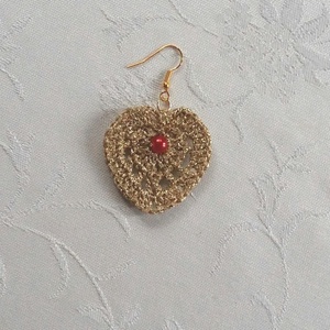 Arany szívecske - ékszer - fülbevaló - lógó fülbevaló - Meska.hu