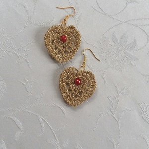 Arany szívecske - ékszer - fülbevaló - lógó fülbevaló - Meska.hu