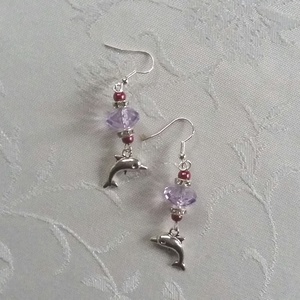 Delfinkés fülbevaló - ékszer - fülbevaló - lógó fülbevaló - Meska.hu