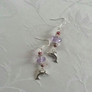 Delfinkés fülbevaló - ékszer - fülbevaló - lógó fülbevaló - Meska.hu