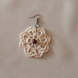 Horgolt fülbeló - ékszer - fülbevaló - lógós kerek fülbevaló - Meska.hu