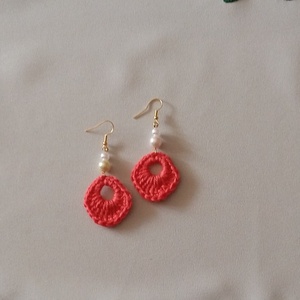 Horgolt fülbevaló - ékszer - fülbevaló - lógó fülbevaló - Meska.hu