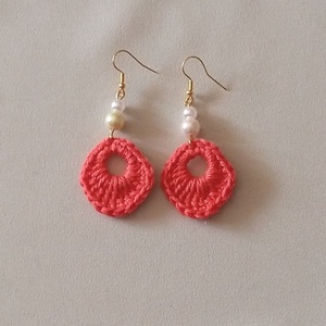 Horgolt fülbevaló, Ékszer, Fülbevaló, Lógó fülbevaló, Horgolás, Ékszerkészítés, MESKA