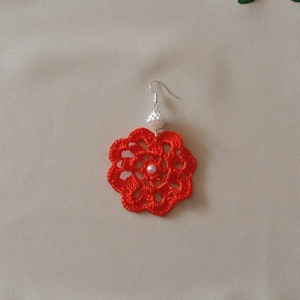 Horgolt fülbevaló - ékszer - fülbevaló - lógós kerek fülbevaló - Meska.hu