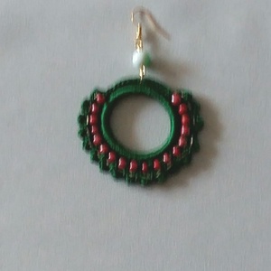 Horgolt fülbevaló - ékszer - fülbevaló - lógós kerek fülbevaló - Meska.hu